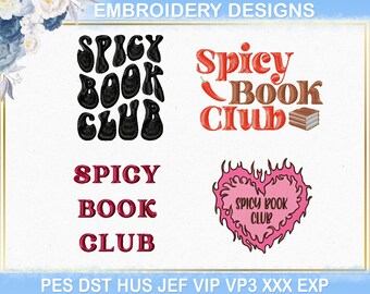 Spicy Book Lover Machine Embroidery Design, Smut Spicy Book Reading Bookish Embroidery Dst Pes File