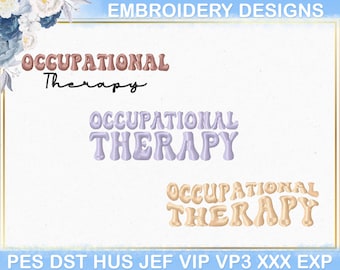 Diseño de bordado para terapeuta ocupacional, Diseño de bordado para terapia ocupacional, Archivo PES/DST de diseño de bordado para terapeuta ocupacional