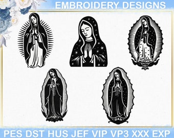 Virgen De Guadalupe Embroidery Design, Virgin Mary Embroidery File, Our Lady Of Guadalupe Embroidery Design,