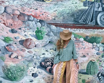 Patchwork palazzo pants