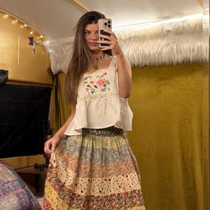 Patchwork maxi skirt