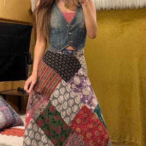 Katoenen wikkelrok patchwork