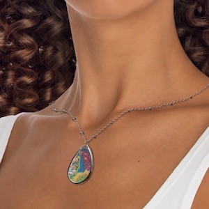 Colorful Teardrop Necklace - Handcrafted Bohemian Jewelry, Unique Gift for Her, Statement Piece for Any Occasion