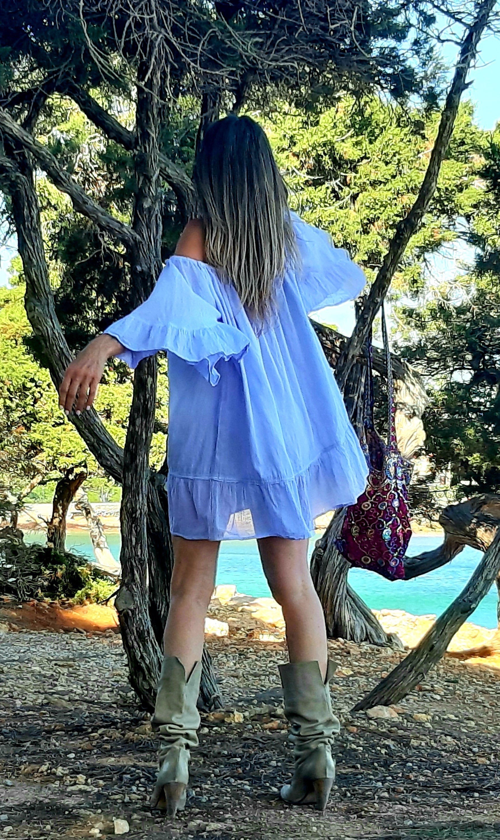 Swinger Dress Fluffy Mini Dress Hippie