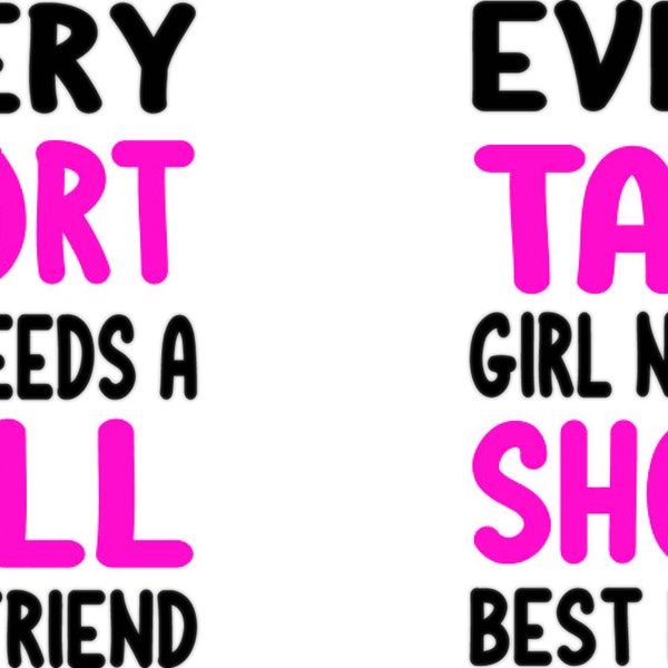 Tall Friend Short Friend **DIGITAL Download** Best Friends SVG, Tall Friend Cut file, friendship png, besties matching shirts, funny friends