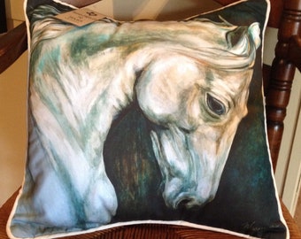 White Stallion Pillow Cover