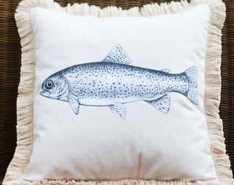Trout Pillow Cover
