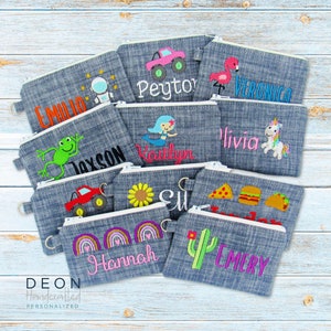Cartera personalizada para niños, bolsa de monedas para niños, pulsera para niños, favores de fiesta, bolsa de dinero, regalo monograma para niños, relleno de medias