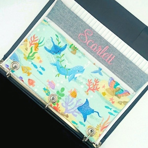 Personalized Pencil Pouch, Handmade 3 Ring Binder Zipper Pouch, Water Resistant Lining
