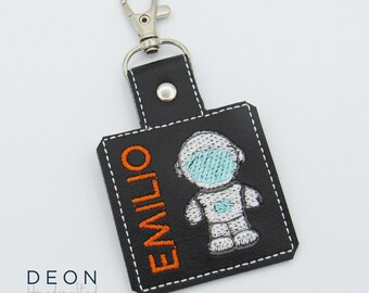 Astronaut Bag Tag, Personalized Kids Key Fob, Keychain, Zipper Pull, Back to School