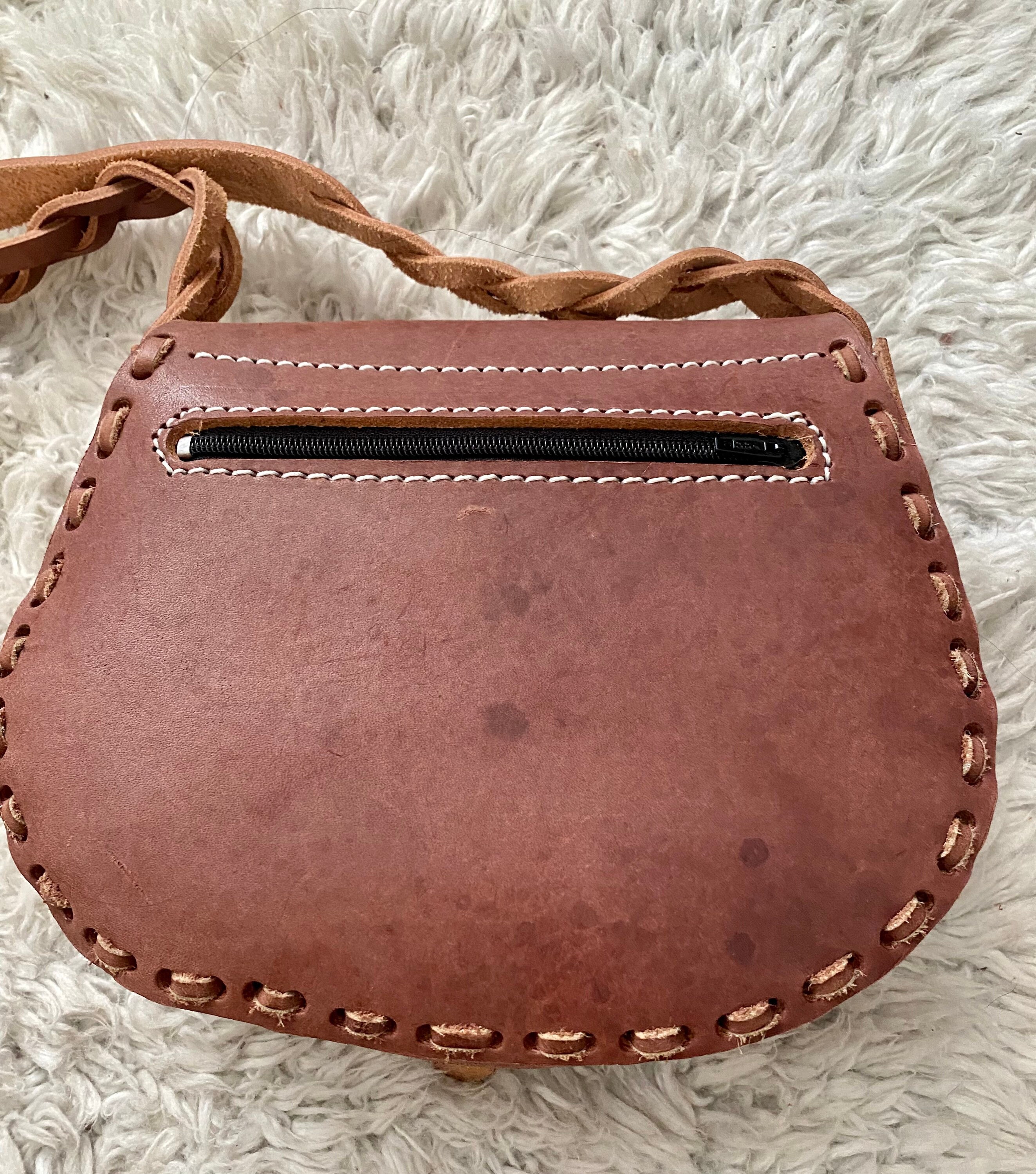 Crossbody Daily Leather/ Handmade Leather Bag Brown Hard Etsy