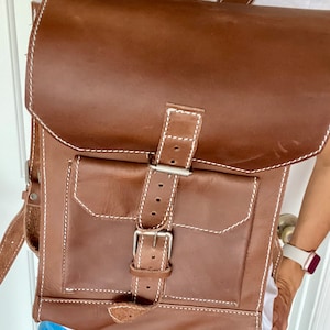 Backpack, Leather, Unisex Leather Bag, Handcrafted  Leather Backpack, Women & Men bag, Unisex, Vintage Tablet Backpack