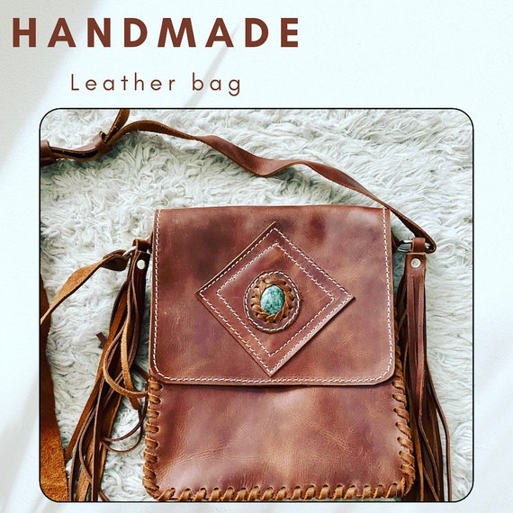 Sac besace en cuir/cartable en cuir à bandoulière/tablette à