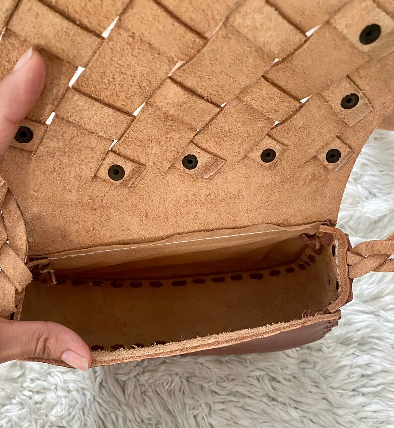 Crossbody Daily Leather/ Handmade Leather Bag Brown Hard Etsy