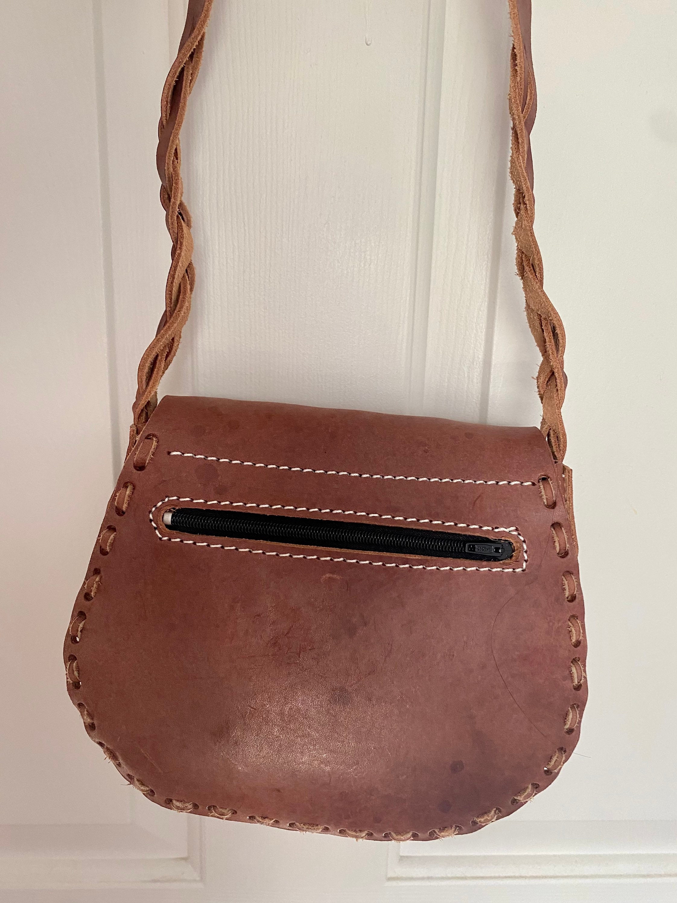 Crossbody Daily Leather/ Handmade Leather Bag Brown Hard Etsy