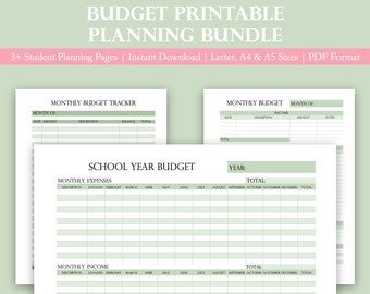 Budget Printable Bundle | Financial Planner | Financial Tracker | Budget Planner | Finance Printable | A5 Planner Inserts | Printable Budget