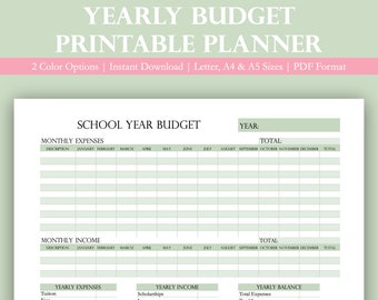 Printable Yearly Budget Planner | Financial Planner | Printable Planner Insert | Financial Planning Pages | Budget Insert | Financial Page