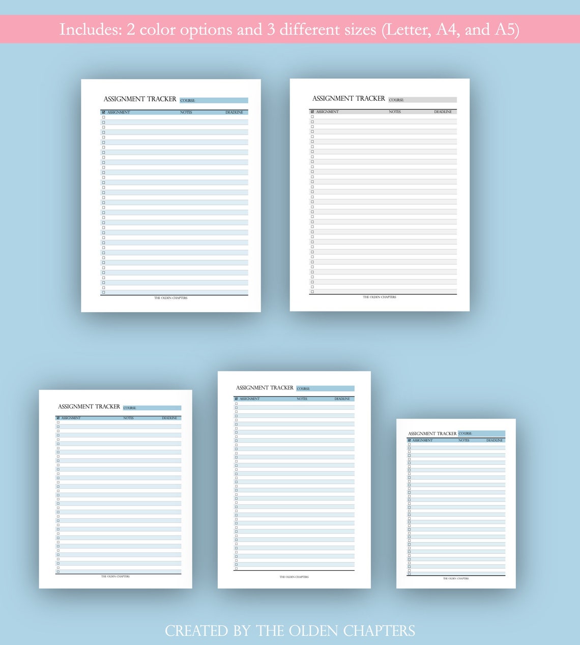Printable Assignment Tracker | Class Assignment Page | Homework Tracker ...