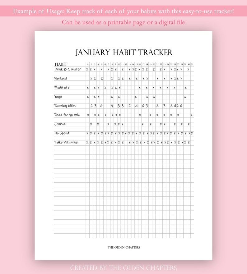 Monthly Habit Tracker Printable Digital Habit Tracker Printable Planner Pages Digital Planner A5 Planner Inserts Instant Download image 3