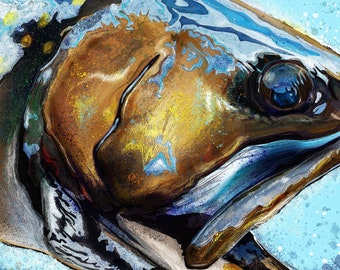 Mountain Streams Brook Trout Head Painting Giclee Prints