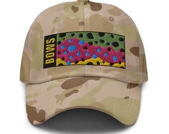 Rainbow Trout Flank, Multicam Dad Hat - Yupoong 6245MC