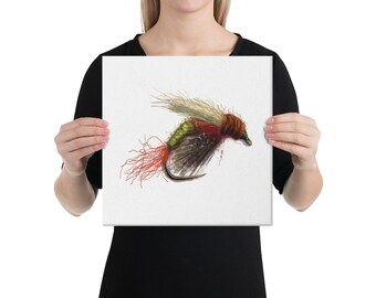 Rosenbauer CDC Rabbits Foot Emerger, Canvas Print, Illustarted by Fishwear