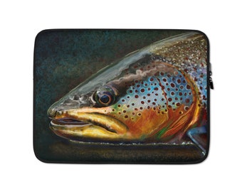 The Night Hunter Wild Brown Trout, Laptop Sleeve