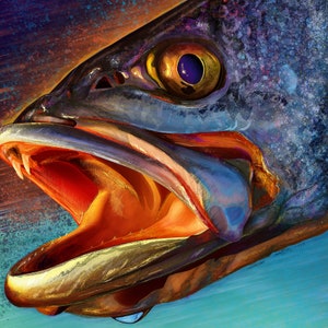 Speckled Sea Trout Head Painting Giclee Prints