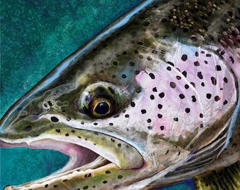 The Steelhead Trout Painting, Giclee Prints