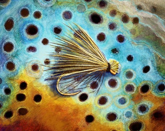 Elk Caddis Wild Brown Trout Prints