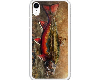 Spawning Male Brook Trout, Illustrated iPhone Case