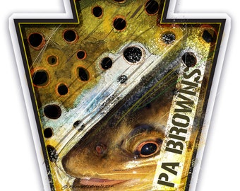 PA Keystone Brown Trout Sticker 4x4 Inches