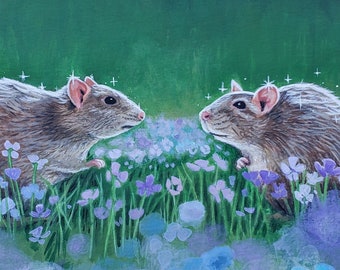 Láminas de 8"x10" Ratas en el prado