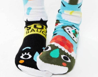 Sushi & Soy Sauce | Mismatched Kids Socks | Fun Socks | Crazy Socks | Food Socks | Cute Socks | Girls Socks | Boys Socks