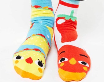 Taco & Sauce | Mismatched Kids Socks | Fun Socks | Crazy Socks | Food Socks | Cute Socks | Girls Socks | Boys Socks