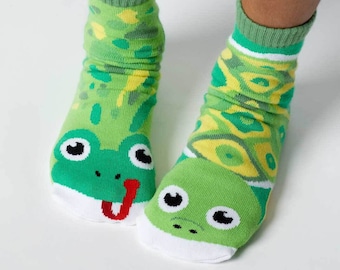 Frog & Turtle | Mismatched Kids Socks | Fun Socks | Crazy Socks | Animal Socks | Cute Socks | Girls Socks | Boys Socks | Collectible