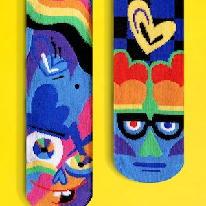 Jason Naylor's Silly & Serious Mismatched Maximalist Crazy Personality No Slip Socks for Kids