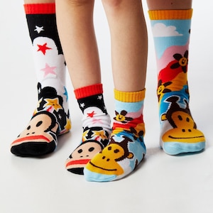 y2k style Mom and me Geschenkset! Paul Frank Julius & Clancy Mismatched Socken für Mama und Kind (2 Paar!)