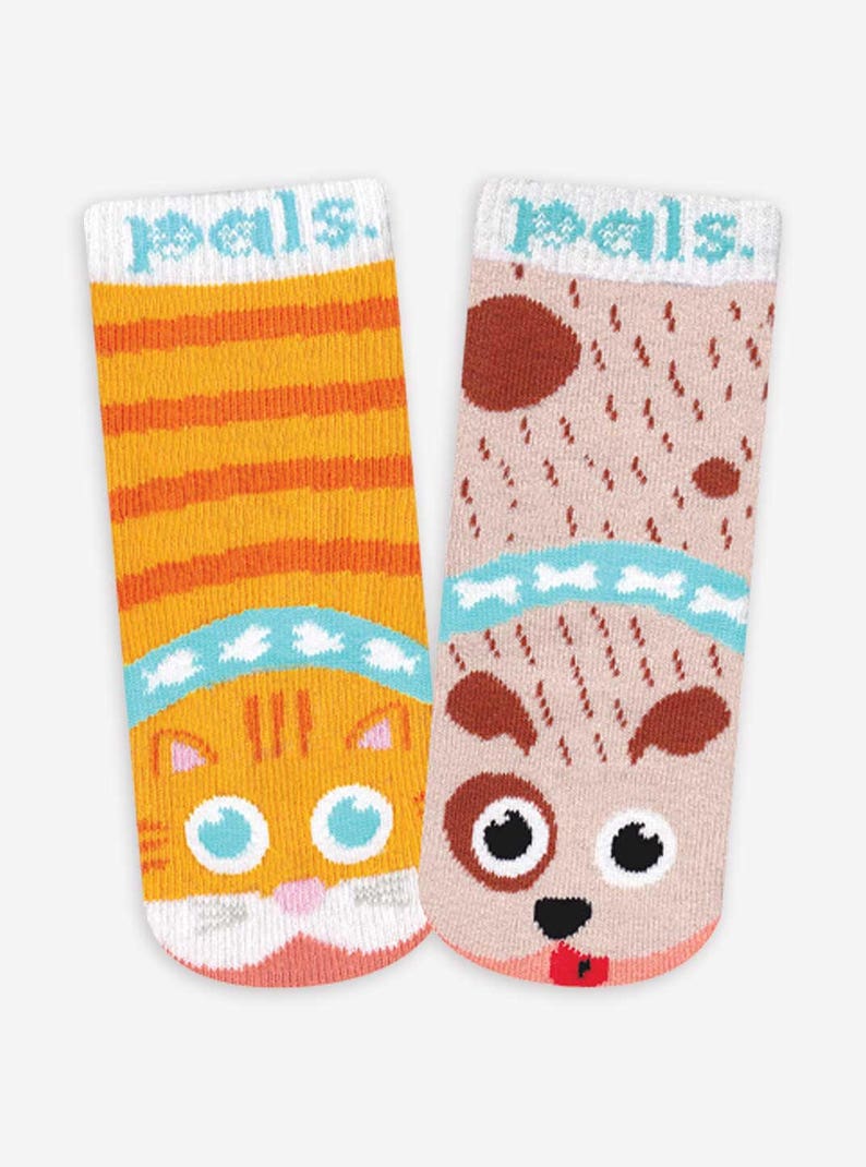Lil Besties Mismatched Friend Socks Gift Box for Infants 6-12 Months featuring Ladybug and Caterpillar Cat and Dog and Dragon and Unicorn