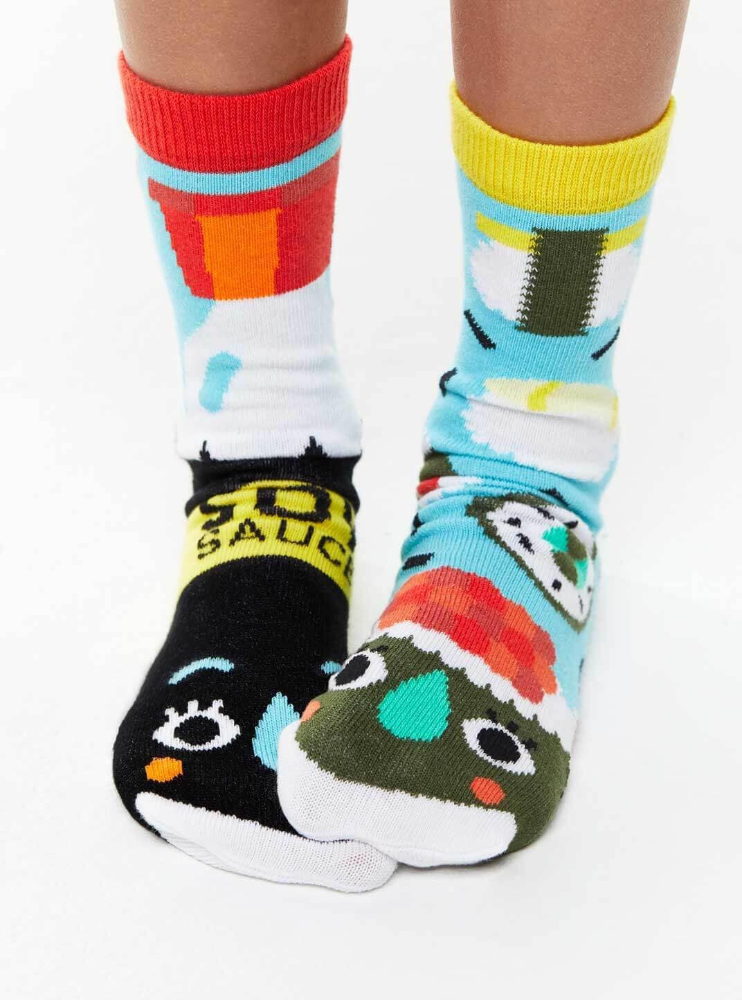 Sushi & Soy Sauce Mismatched Kids Socks Fun Socks Crazy Socks Food