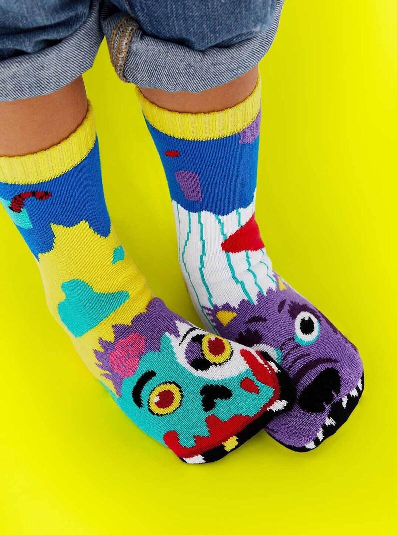Zombie & Werewolf Mismatched Kids Socks Fun Socks Crazy Socks Monster