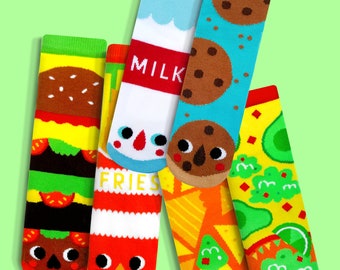 Yummy Food Themed Socks Party Goodie Bag Bundle for Girls Boys Kids Toddlers