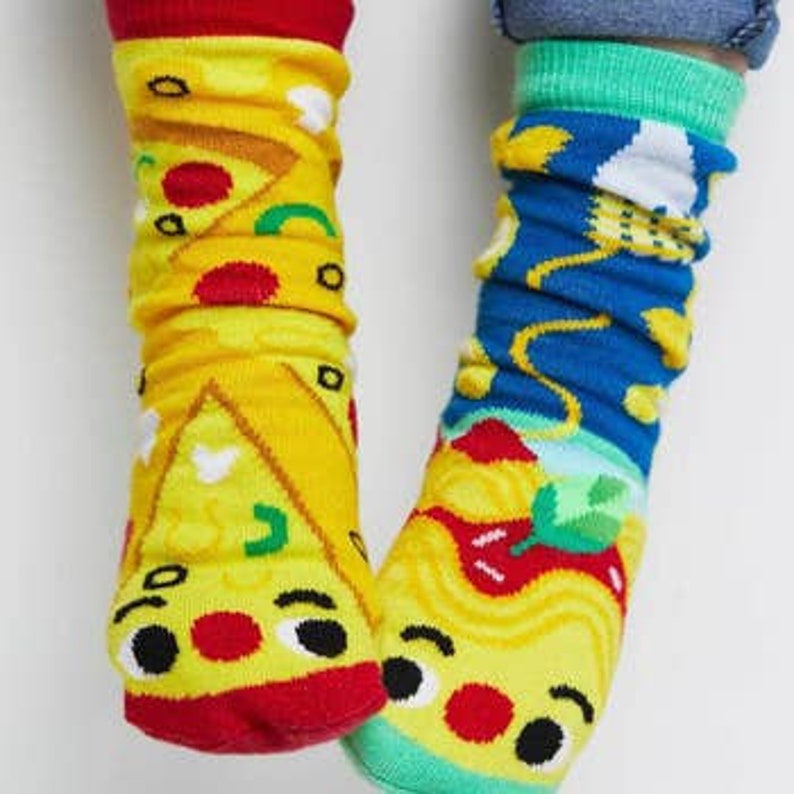 Pizza & Pasta Mismatched Kids Socks Fun Socks Crazy - Etsy