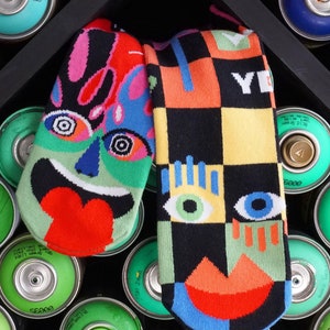 Jason Naylor's Planner & Spontaneous Mismatched Maximalist Crazy Personality No Slip Socks for Kids