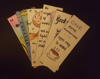 Hand-drawn paper bookmarks
