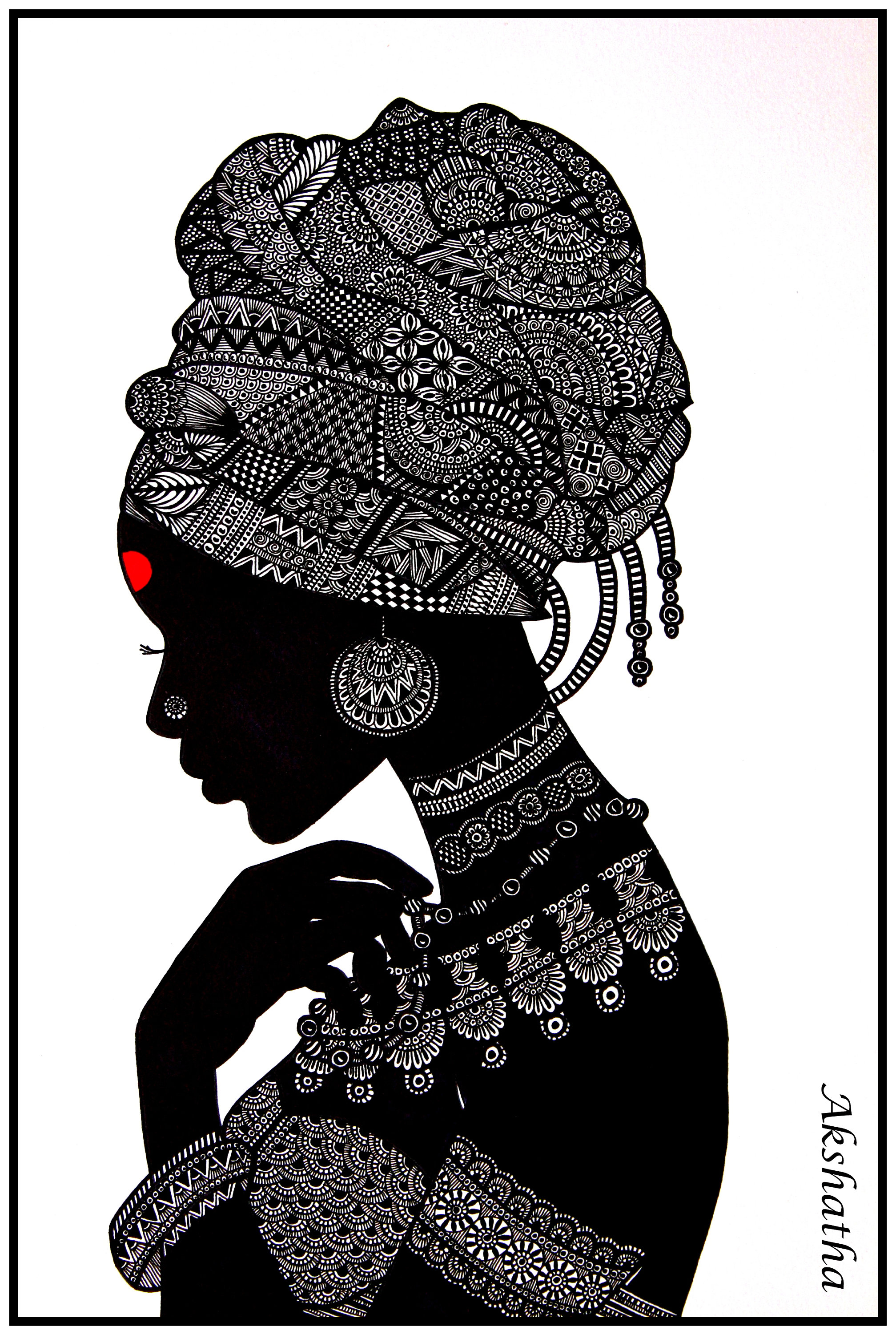 Buy Beautiful Woman Zentangle Art Print Online in India Etsy