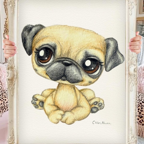 Littlest Pet Shop Custom Pet Portrait | Personalized Pet Sketch Drawing | Turn Your Pet into Littlest Pet Shop | Custom Pet Art from Photo