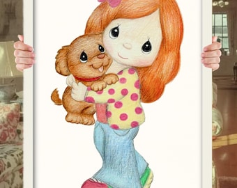 Figurine Custom Portrait Drawing | 90’s Nostalgia Custom Artwork | Collector’s Portrait | Colored Pencil Drawing | Family Portrait Drawing