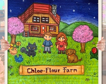 Stardew Valley Custom Portrait Drawing | Stardew Valley Portrait | Colored Pencil Drawing | Family Portrait Drawing