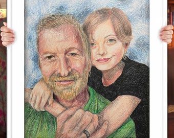 Custom Family Portrait in Colored Pencil